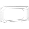 vidaxL Firewood Rack with Rain Cover 78.9"x23.8"x43.5" Galvanized Steel