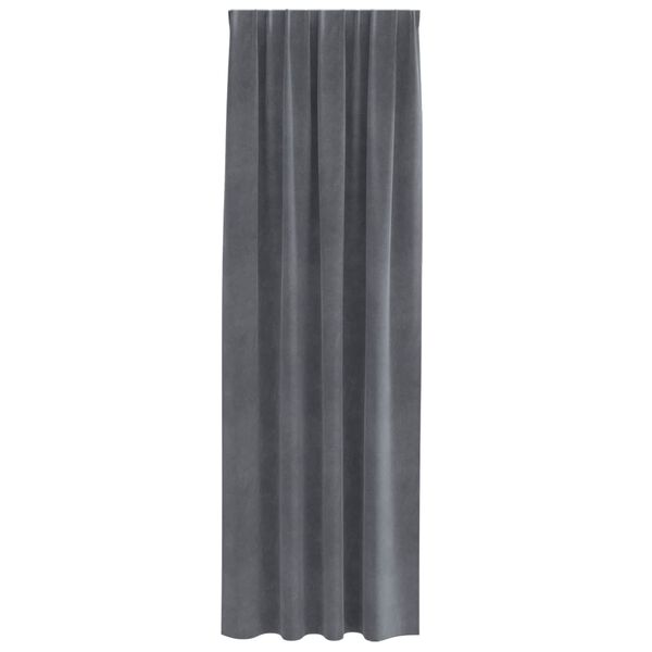 vidaXL Blackout Curtains 2 pcs Light Grey 55.12 x 96.46 in Velvet