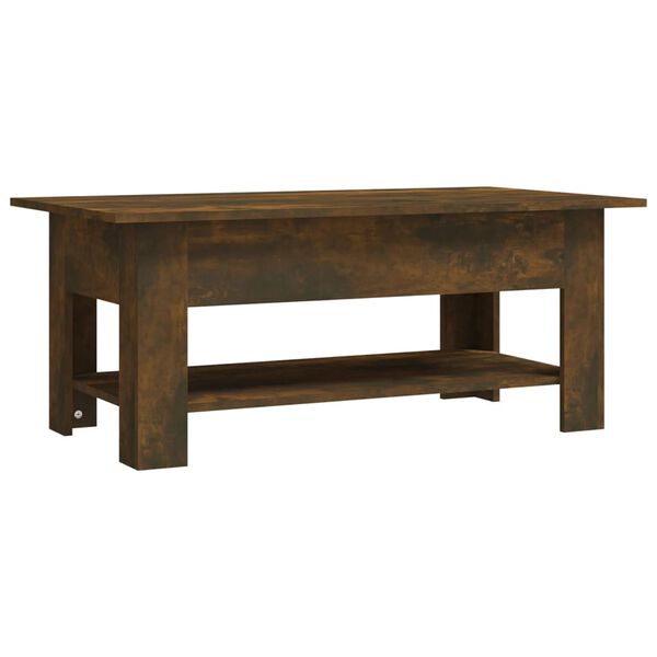 vidaXL Coffee Table Smoked Oak Engineered Wood 40.2 x 21.7 x 16.5 in