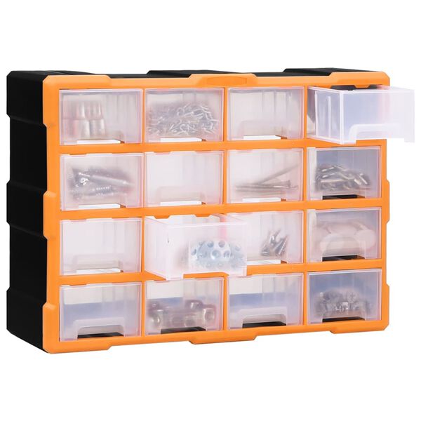 vidaXL Multi-drawer Organizer with 16 Middle Drawers 20.5"x6.3"x14.6"