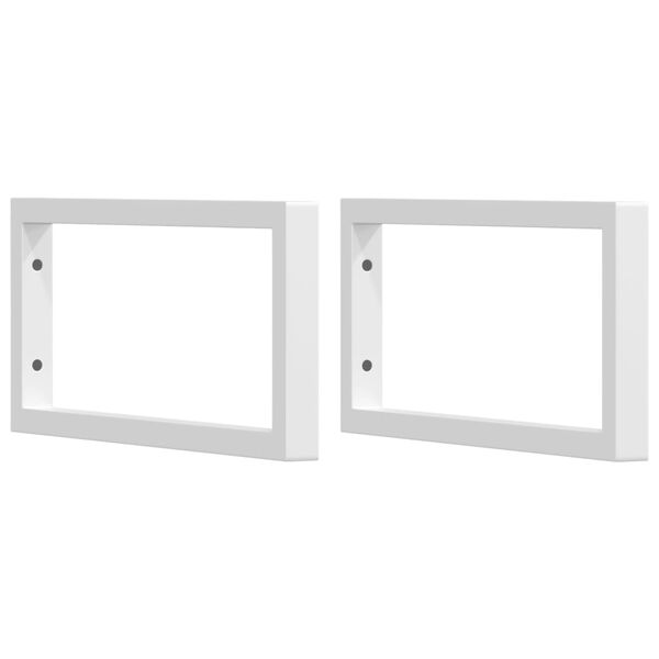 vidaXL Shelf Brackets for Washbasin 2 pcs White Rectangular Steel