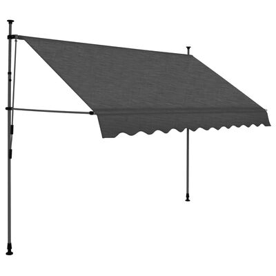 vidaXL Manual Retractable Awning with LED 118.1" Anthracite