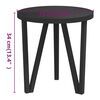 vidaXL Tea Table Black MDF, Powder-Coated Steel Ø13.8 in Durable