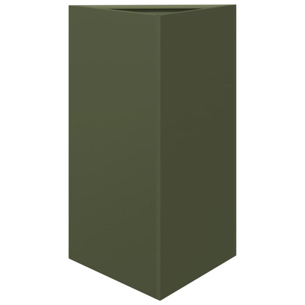 vidaXL Garden Planter Olive Green Steel Large Decorative Inlays