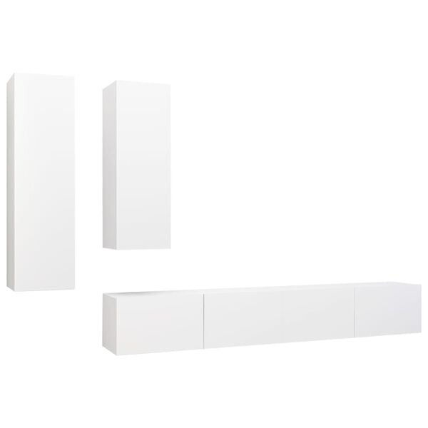 vidaXL TV Cabinet Set Set of 4 White Engineered wood Large