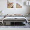 vidaXL Bed Frame White Powder-coated steel King Size Bed Frame