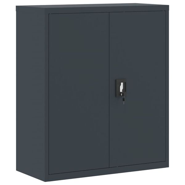vidaXL File Cabinet Anthracite Steel 41.3in Height-Adjustable Shelves