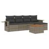 vidaXL Garden Sofa Set Grey PE Rattan 6 Piece Modular