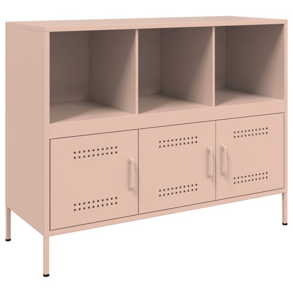 vidaXL Sideboard Pink Cold-rolled steel 39.4-59.1 in Adjustable Feet