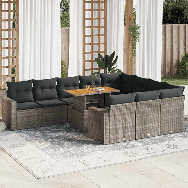 vidaXL Garden Sofa Set Grey