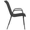 vidaXL Stackable Garden Chair Set of 2 Black Powder-coated steel Medium