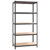 vidaXL 5-Layer Shelves 4 pcs Anthracite Steel&Engineered Wood