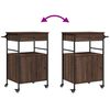 vidaXL Kitchen Trolley Brown Oak 22"x16.9"x35.2" Engineered Wood