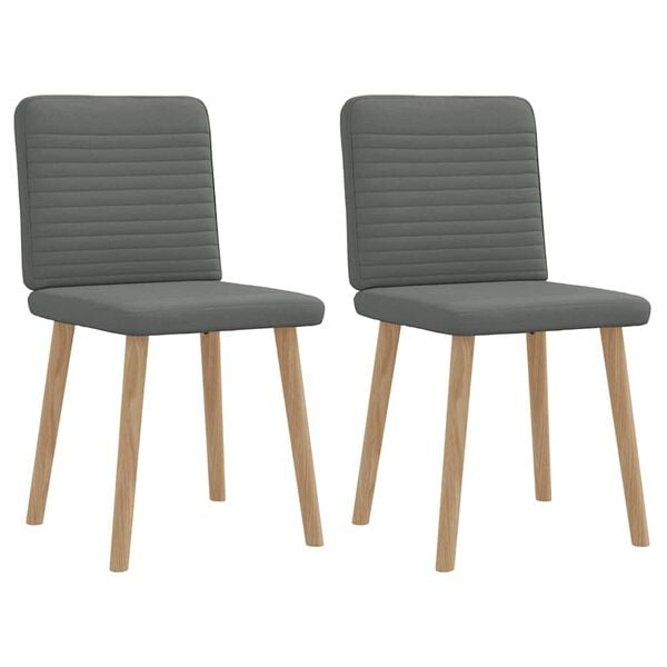 vidaXL Dining Chair Set of 2 Dark Grey