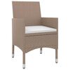 vidaXL Garden Dining Set Beige PE rattan Large Waterproof materials