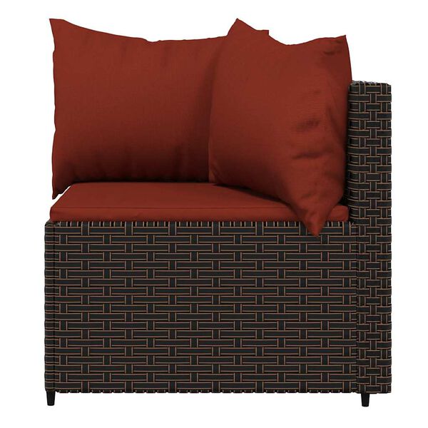 vidaXL Patio Corner Sofa Brown and cinnamon red