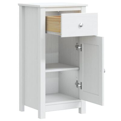 vidaXL Bathroom Cabinet BERG White 15.7"x13.4"x31.5" Solid Wood Pine