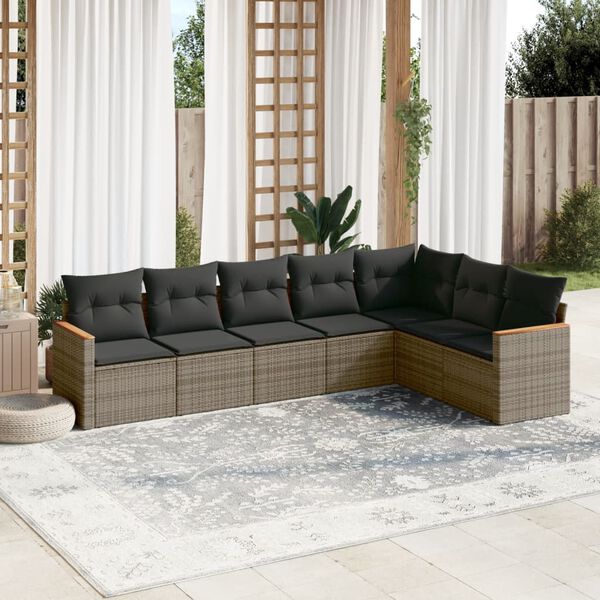 vidaXL Garden Sofa Set Grey