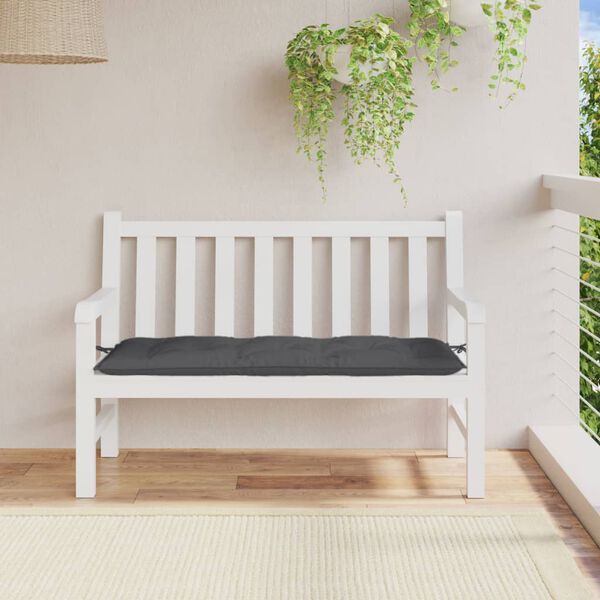 vidaXL Garden Bench Cushion Melange anthracite 100% polyester Extra Thick