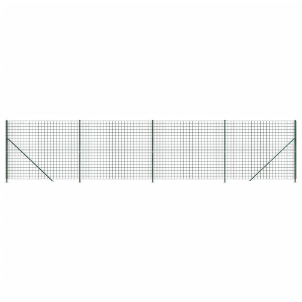 vidaXL Wire Mesh Fence with Flange Green 5.9x32.8'