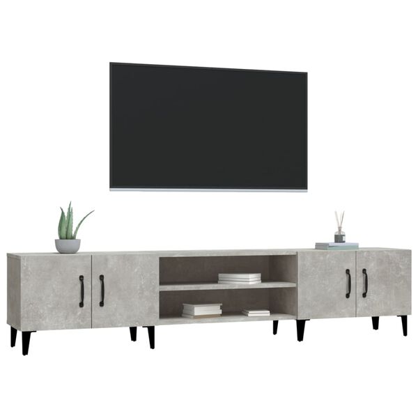 vidaXL TV Cabinet Concrete Grey Engineered wood Large TV Cabinet