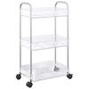 vidaXL Storage Trolley 3-Tier Transparent 14.6x11.0x26.8" Acrylic
