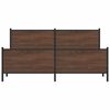 vidaXL Bed Frame Brown oak Steel, engineered wood Double Bed Frame