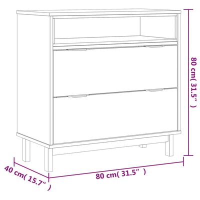 vidaXL Drawer Cabinet FLAM 31.5"x15.7"x31.5" Solid Wood Pine