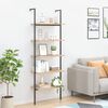 vidaXL Leaning Shelf Light brown and black Engineered wood and steel