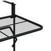 vidaXL Balcony Table Black Steel Medium Foldable Balcony Table