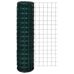 vidaXL Euro Fence Steel 32.8ftx4.9ft Green