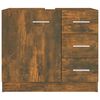 vidaXL Sink Cabinet Smoked oak Engineered wood Medium Sink Cabinet
