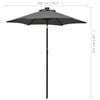 vidaXL Garden Parasol Anthracite and Dark Grey Polyester, Aluminum Medium