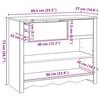 vidaXL Console Table Drammen White 89.5 x 37 x 73 cm Solid pine wood