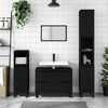 vidaXL Bathroom Cabinet Black Engineered Wood Tall Bathroom Cabinet