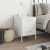 vidaXL Bedside Cabinet White Steel 14.2 x 15.4 x 19.9 in Bedside Cabinet