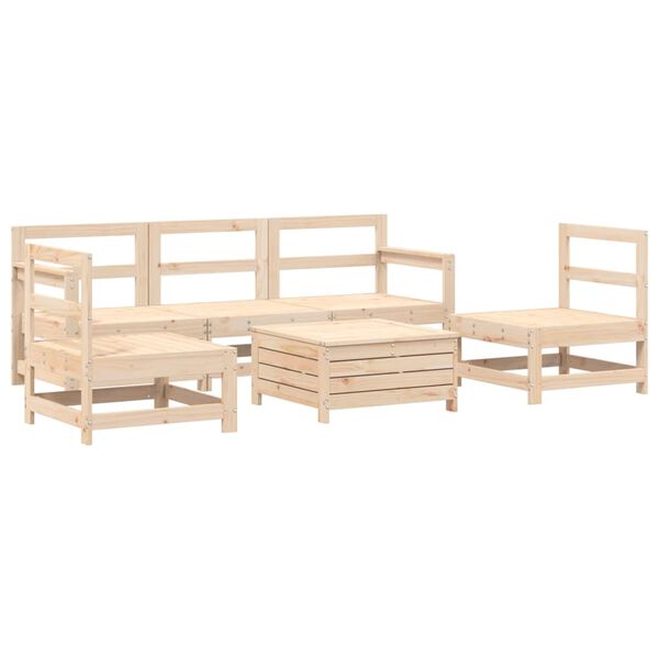 vidaXL Garden Sofa Set Natural Wood Solid pine wood (untreated) Large