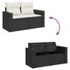 vidaXL Garden Sofa Set Black and Cream