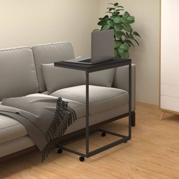 vidaXL Side Table Black Engineered wood 21.7 x 13.8 x 27.6 in Portable