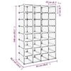 vidaXL Shoe Rack Transparent Polypropylene, Steel Large Shoe Rack