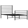 vidaXL Bed Frame Black Powder-Coated Steel Twin Bed Frame Rectangular