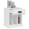 vidaXL Bedside Cabinet White Engineered wood Bedside Cabinet Rectangular