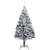 vidaXL Artificial Christmas Tree White 70.9" PVC and Steel and Plastic