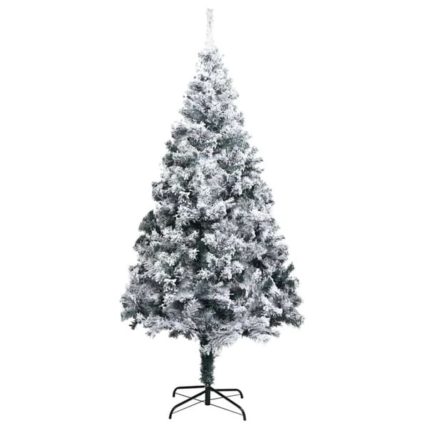 vidaXL Artificial Christmas Tree White 70.9" PVC and Steel and Plastic