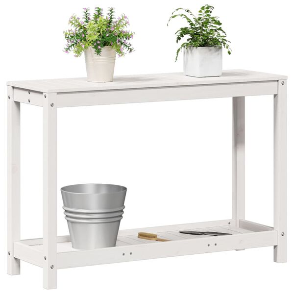 vidaXL Potting Table White Solid Pine Wood Medium Potting Table