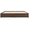 vidaXL Bed Frame Brown oak Engineered wood, steel 79.9x79.9 in Durable