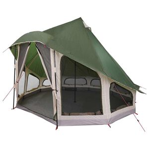 vidaXL Family Tipi Tent Folding with Roof Green 404 x 370 x 270 cm