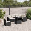 vidaXL Garden Sofa Set Black, Cream White