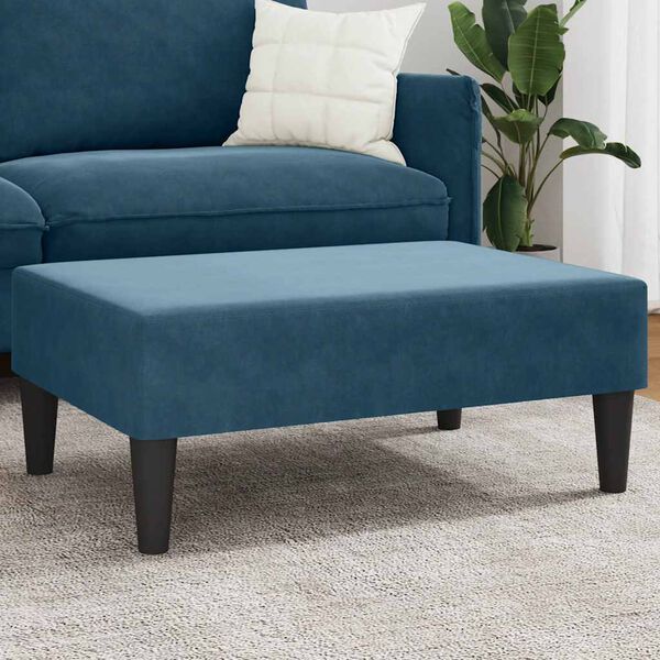 vidaXL Footstool Blue Velvet (100% polyester), plywood, foam Medium