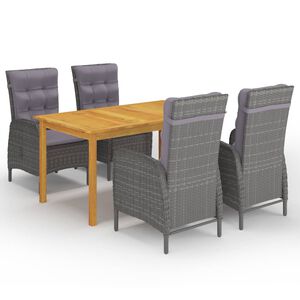 vidaXL Garden Dining Set Grey Solid Acacia wood 59.1 x 35.4 x 29.1 in